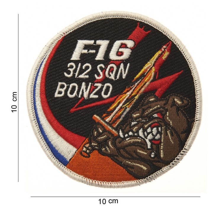 Aufnäher F-16 312 SQN Bonzo mehrfarbig 10 x 10 selbstklebend