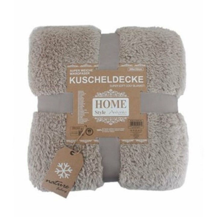 Teddy Kuscheldecke 150 x 200 cm » warme Wohndecke in Kunstfell-Optik | flauschige Mikrofaser Decke - Hellbraun