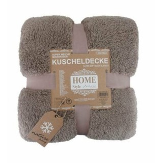 Teddy Kuscheldecke 150 x 200 cm » warme Wohndecke in Kunstfell-Optik | flauschige Mikrofaser Decke - Kaffeebraun