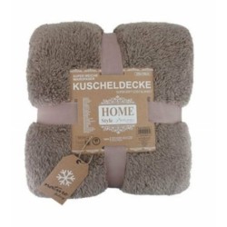 Teddy Kuscheldecke 150 x 200 cm » warme Wohndecke in Kunstfell-Optik | flauschige Mikrofaser Decke - Kaffeebraun