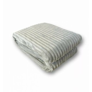 Wohndecke in Cord Optik » Kuscheldecke 150 x 200 cm » Tagesdecke Flanell » Wohndecke 260 g/m² - Silbergrau