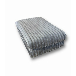 Wohndecke in Cord Optik » Kuscheldecke 150 x 200 cm » Tagesdecke Flanell » Wohndecke 260 g/m² - Grau