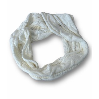 Loop Schal » Winter Damenschal » Strickschal » Damen Schal mit Strickmuster - Weiß