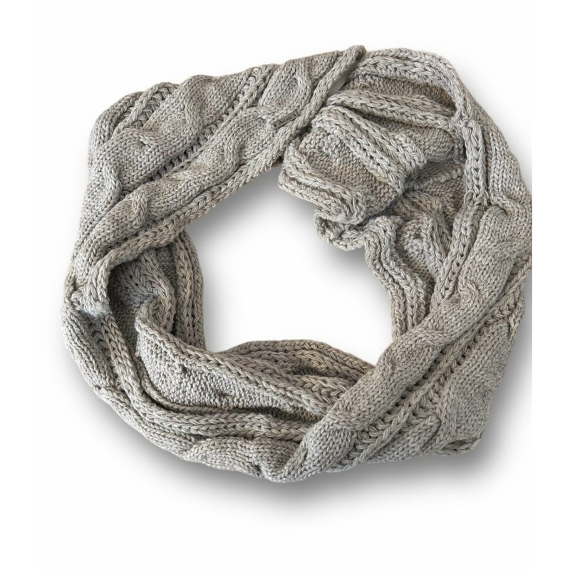 Loop Schal » Winter Damenschal » Strickschal » Damen Schal mit Strickmuster - Beige