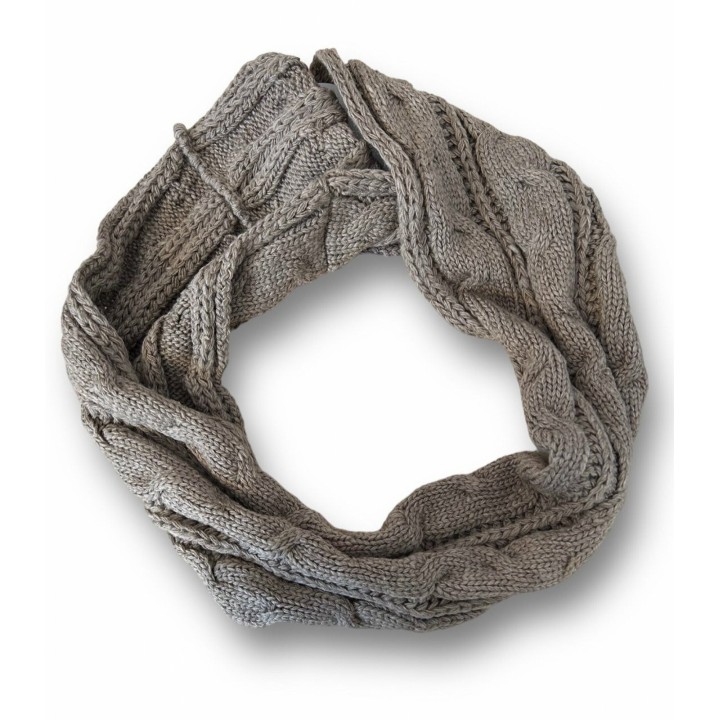Loop Schal » Winter Damenschal » Strickschal » Damen Schal mit Strickmuster - Taupe