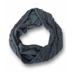 Loop Schal » Winter Damenschal » Strickschal » Damen Schal mit Strickmuster - Dunkelgrau