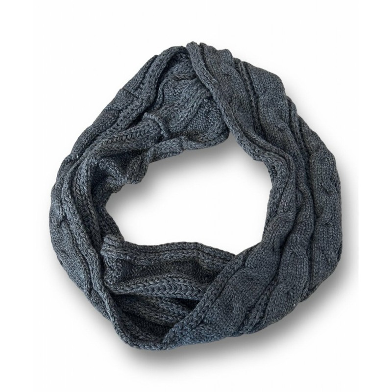 Loop Schal » Winter Damenschal » Strickschal » Damen Schal mit Strickmuster - Dunkelgrau