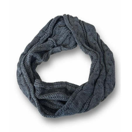 Loop Schal » Winter Damenschal » Strickschal » Damen Schal mit Strickmuster - Dunkelgrau