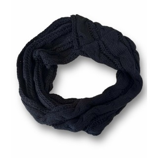 Loop Schal » Winter Damenschal » Strickschal » Damen Schal mit Strickmuster - Schwarz