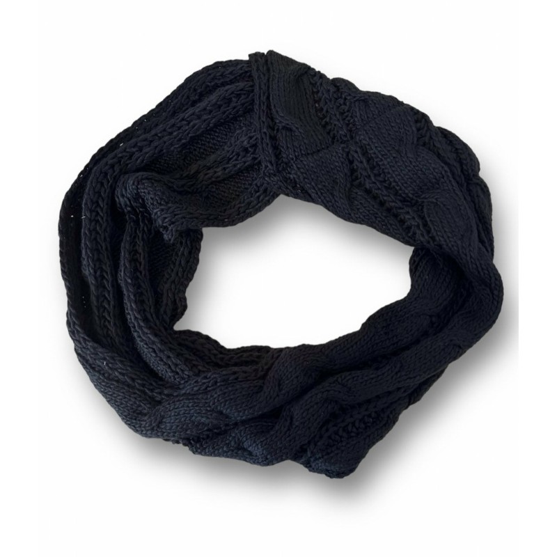 Loop Schal » Winter Damenschal » Strickschal » Damen Schal mit Strickmuster - Schwarz