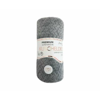 Günstige Jacquard Wohndecke » Kuscheldecke 150x200cm » Couchdecke leichter Flanell » Tagesdecke - Hellgrau