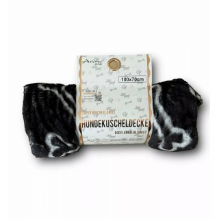 Hundedecke 100x70cm » Hundekuscheldecke » Flanell Liegedecke für Hunde » leicht & dünn - Schwarz