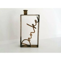 Kerzenständer 21 x 12 cm » Kerzenhalter »  Geschenk als Danke » robuster Leuchter » Deko Kerzen Halter aus Handarbeit - Gold
