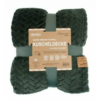 Jacquard Wohndecke » Kuscheldecke 150x200cm » Kuscheldecke glänzend » Couchdecke » Tagesdecke warm und weich - Olivgrün