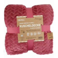 Jacquard Wohndecke » Kuscheldecke 150x200cm » Kuscheldecke glänzend » Couchdecke » Tagesdecke warm und weich - Beere