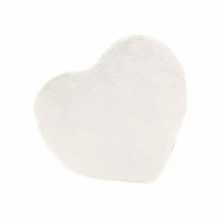 Herzkissen » Kuschelkissen 37 x 34 cm » weiches Herz Kissen » Dekokissen » Zierkissen aus Kunstfell - Weiß