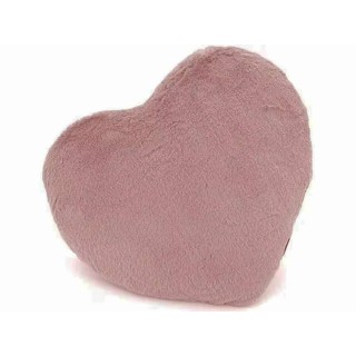 Herzkissen » Kuschelkissen 37 x 34 cm » weiches Herz Kissen » Dekokissen » Zierkissen aus Kunstfell - Rosa