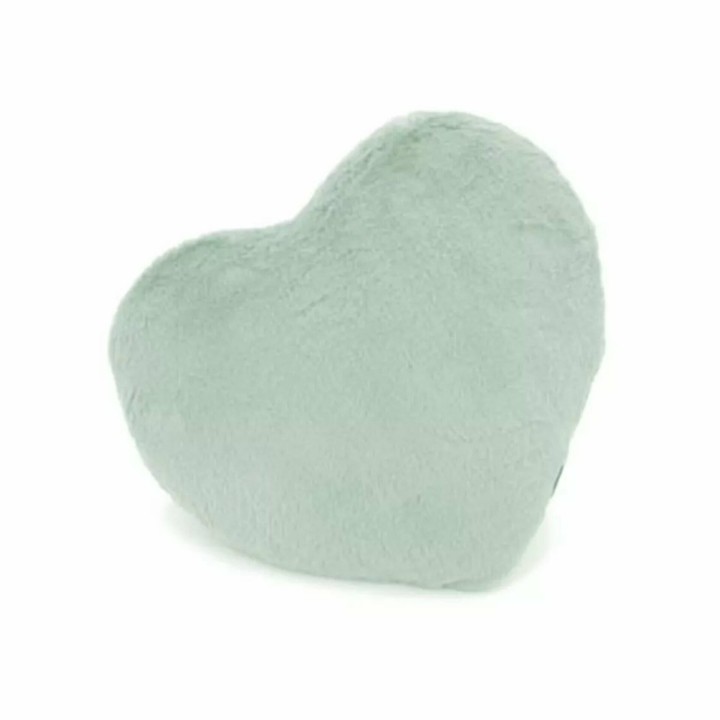 Herzkissen » Kuschelkissen 37 x 34 cm » weiches Herz Kissen » Dekokissen » Zierkissen aus Kunstfell - Mint