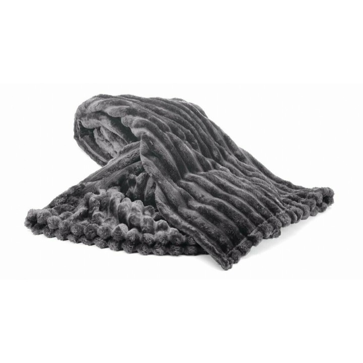 Breitcord Wohndecke XL 150 x 200 cm » dicke Kuscheldecke von 1000 Gramm » Couchdecke » Glitzer Decke - Anthrazit