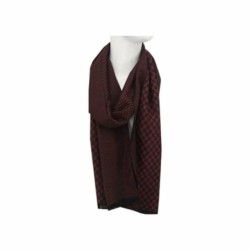 Winter Herren Schal mit Schach Muster » Soft Cashmera Herrenschal | Winterschal 180x30 cm - Bordeauxrot