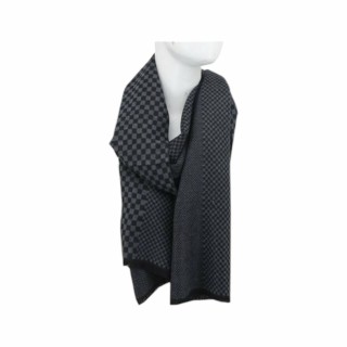 Winter Herren Schal mit Schach Muster » Soft Cashmera Herrenschal | Winterschal 180x30 cm - Schwarz