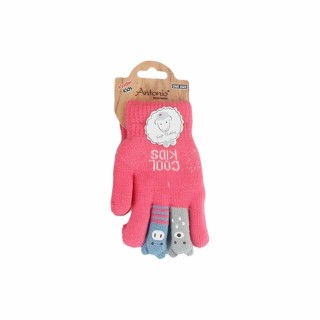 Kinder Winter Handschuhe » Kinderhandschuhe mit Tier Fingern » Fingerhandschuhe » teilweise mit Teddyfutter - Beere (gefütter