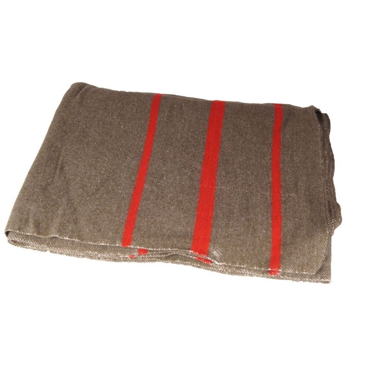 Belgische Wolldecke 210 x 160 mit Streifen gebraucht