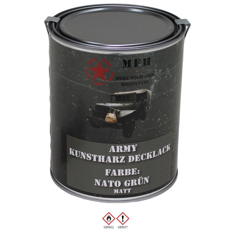 Army Kunstharz Decklack 1 L Dose NATO grün matt - 22,90 €/L