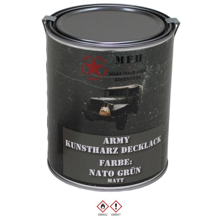 Army Kunstharz Decklack 1 L Dose NATO grün matt - 22,90 €/L