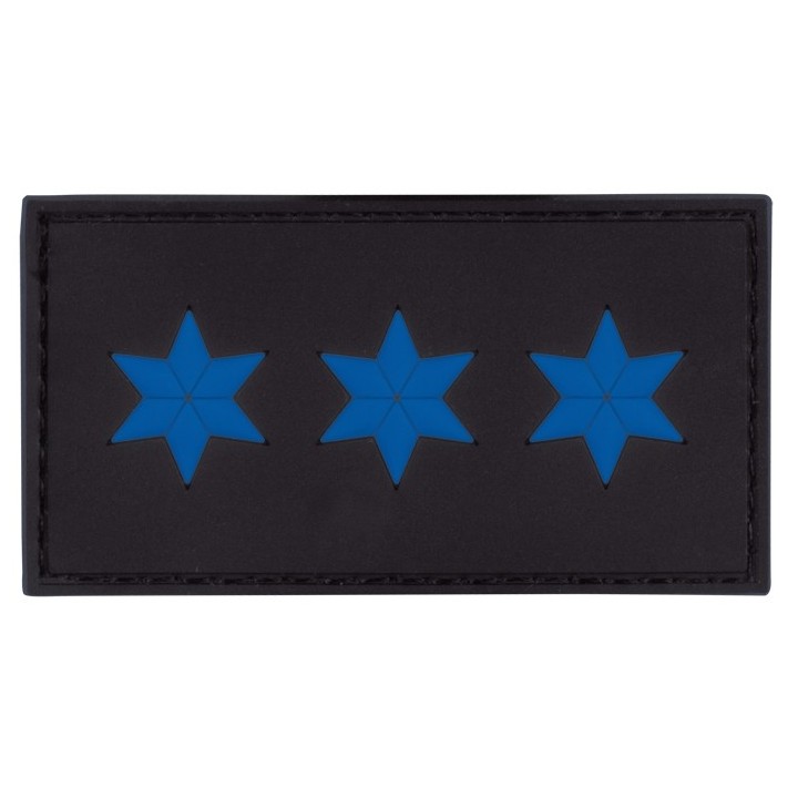 Dienstgradabzeichen 3D Polizeihauptkommissar 3 Sterne blau Restposten