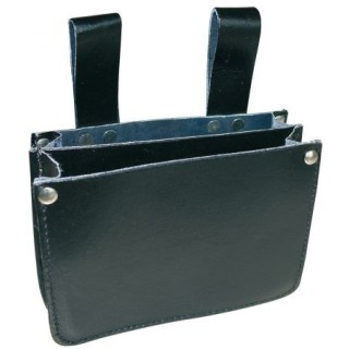 Gürteltasche mit 2 Fächern Leder schwarz Restposten