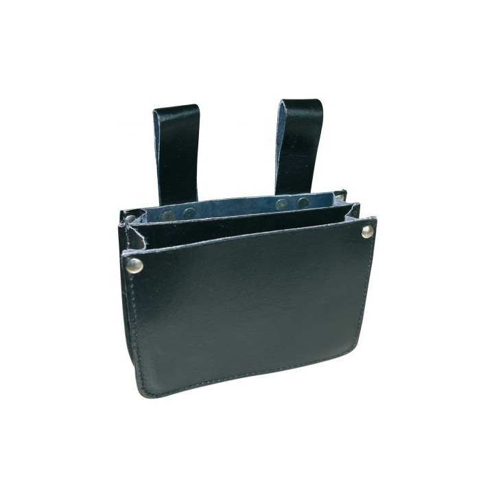 Gürteltasche mit 2 Fächern Leder schwarz Restposten
