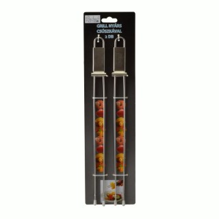 2 Stück Schaschlik Spieße Edelstahl 32,5cm - 2,45 €/Stück Restposten