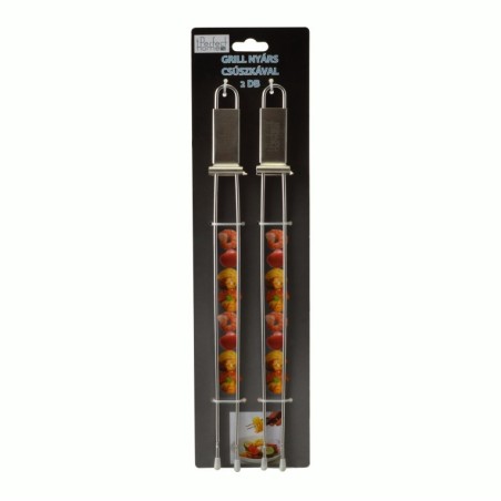 2 Stück Schaschlik Spieße Edelstahl 32,5cm - 2,45 €/Stück Restposten