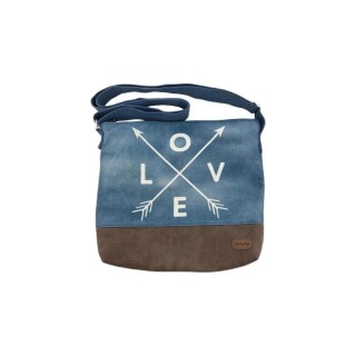 Damen Umhängetasche » Maritimer Vintage Stil » Weiß/Blau/Braun ca. 28 x 32 cm » Damen Handtasche » maritime Tasche mit Schult