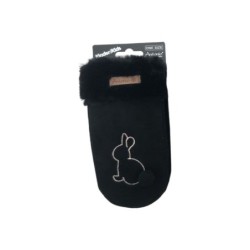 Winter Kinder Suede Fäustlinge » Handschuhe Hase mit Teddy » Günstige Kinderhandschuhe weich gefüttert » Kunstfell am Handgel