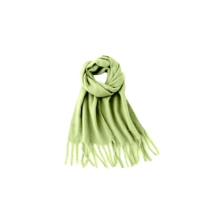 Fransenschal Bouclé » Damenschal 210 x 40 cm » Winter Damen Schal mit Quasten » Winterschal Super Soft - Olivgrün