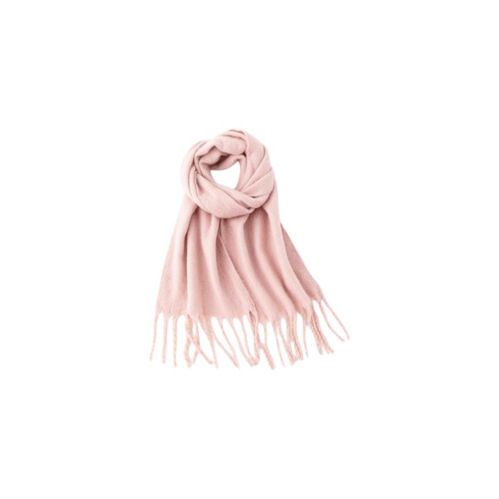 Fransenschal Bouclé » Damenschal 210 x 40 cm » Winter Damen Schal mit Quasten » Winterschal Super Soft - Rosa