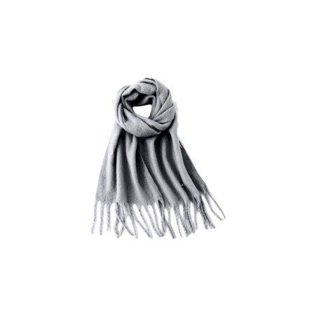 Fransenschal Bouclé » Damenschal 210 x 40 cm » Winter Damen Schal mit Quasten » Winterschal Super Soft - Grau