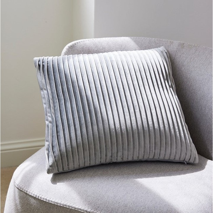 Dekokissen Breitcord-Optik » Zierkissen 45 x 45 cm » Sofakissen & Kuschelkissen » Kissen mit Reißverschluss in Grau