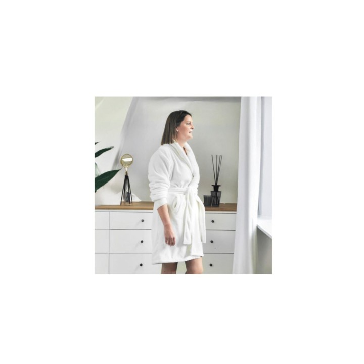 Premium Damen Bademantel Eden » Damenbademantel » dichtes Korallenfleece 350 g/m² » Saunamantel mit Taschen und Ärmelbündchen