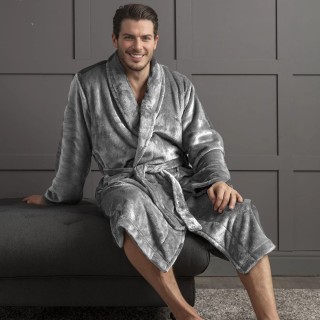 Premium Bademantel Eden » weiches Korallenfleece 350 g/m² » langer Saunamantel mit aufgesetzten Taschen » Morgenmantel 116 cm