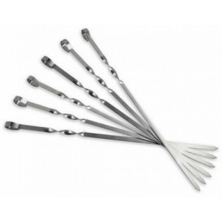 6 Stück Grillspieß Metall verchromt 59,5cm - 1,65 €/Stück