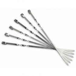 6 Stück Grillspieß Metall verchromt 59,5cm - 1,65 €/Stück