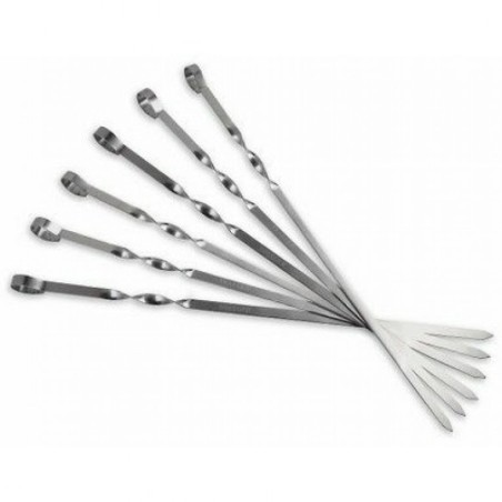 6 Stück Grillspieß Metall verchromt 59,5cm - 1,65 €/Stück
