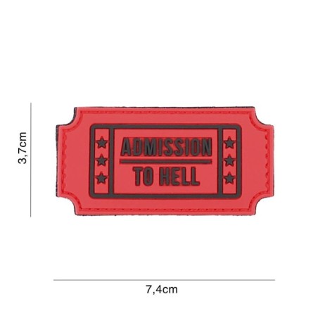 Klett Patch 3D PVC No.3132 Admission to Hell rot/schwarz 3,7 x 7,4
