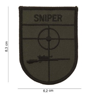 Aufnäher Textil Sniper oliv/schwarz 6,2 x 8,3