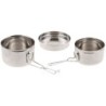 MFH Tschechisches Kochgeschirr 3-teilig Edelstahl mit 2 Töpfen und Deckel/Teller