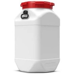 BasicNature Weithalstonne eckig weiß 66 L