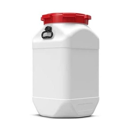 BasicNature Weithalstonne eckig weiß 66 L